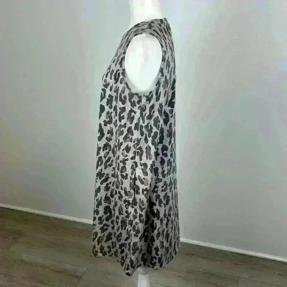 Apt. 9 Grey Sleeveless Cheetah Print Dress Size M - Picture 3 of 8